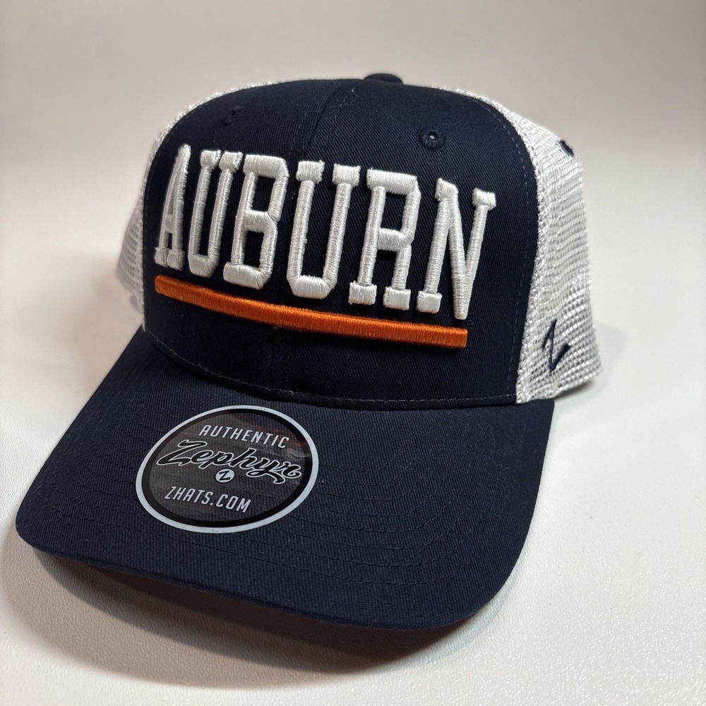 Auburn Tigers Embroidered Trucker Hat Zephyr Adjustable Mesh Back Snapback